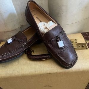 Johnston & Murphy Cellini Loafers Brown Leather Tassel Vintage Old Money Men 11 Sz 11 Johnston & Murphy Cellini Mens Shoes Brown Leather  main image 3